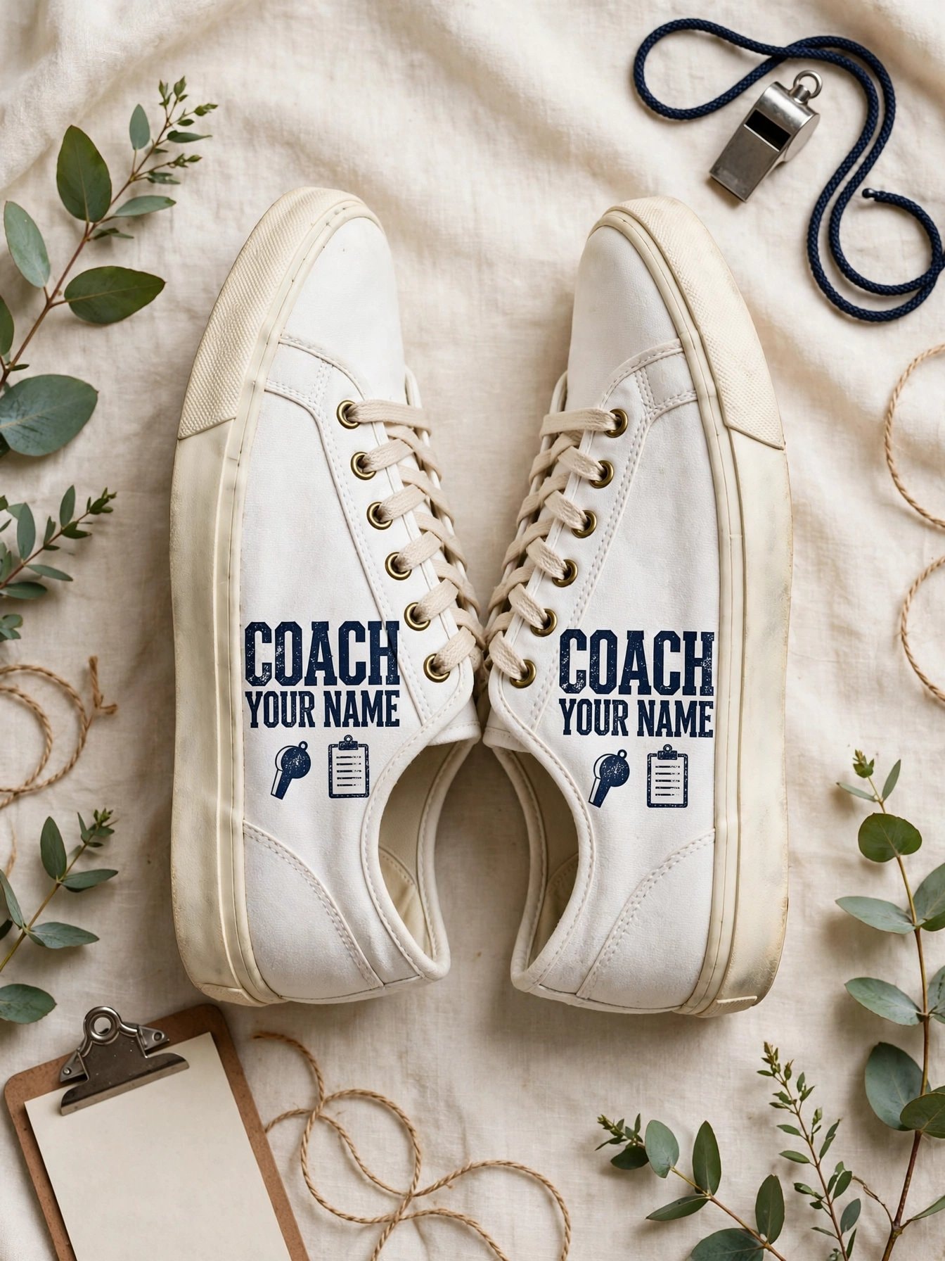 Table Tennis Coach Sneakers – Personalized Name Courtside Shoes