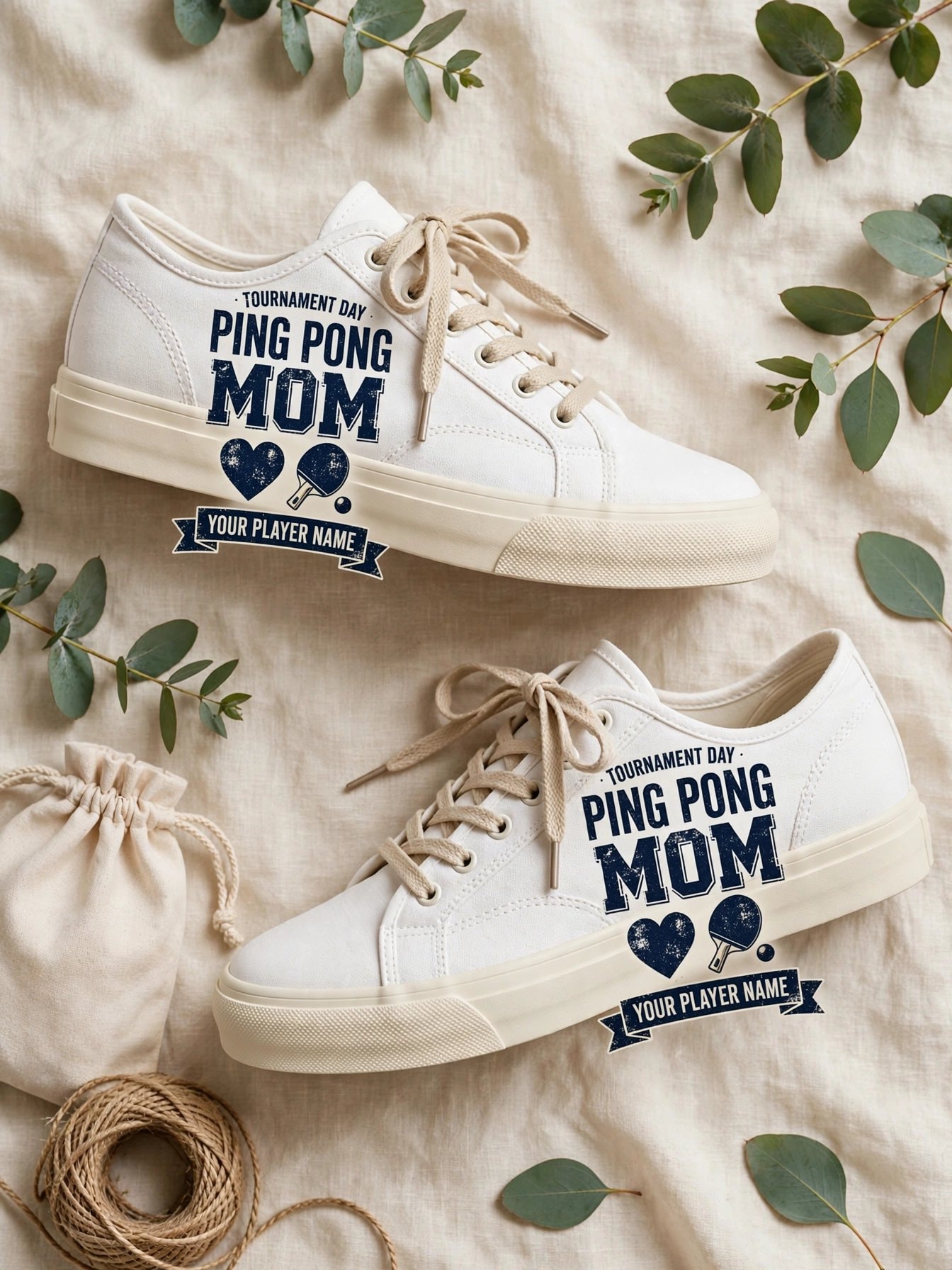 Ping Pong Mom Sneakers – Custom Player Name Tournament Day Shoes