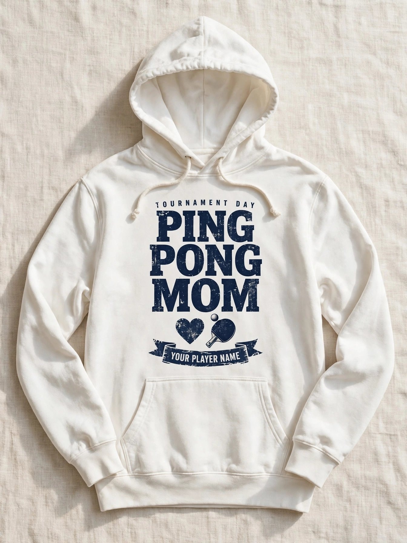 Ping Pong Mom Hoodie – Tournament Day Pullover with Custom Player Name